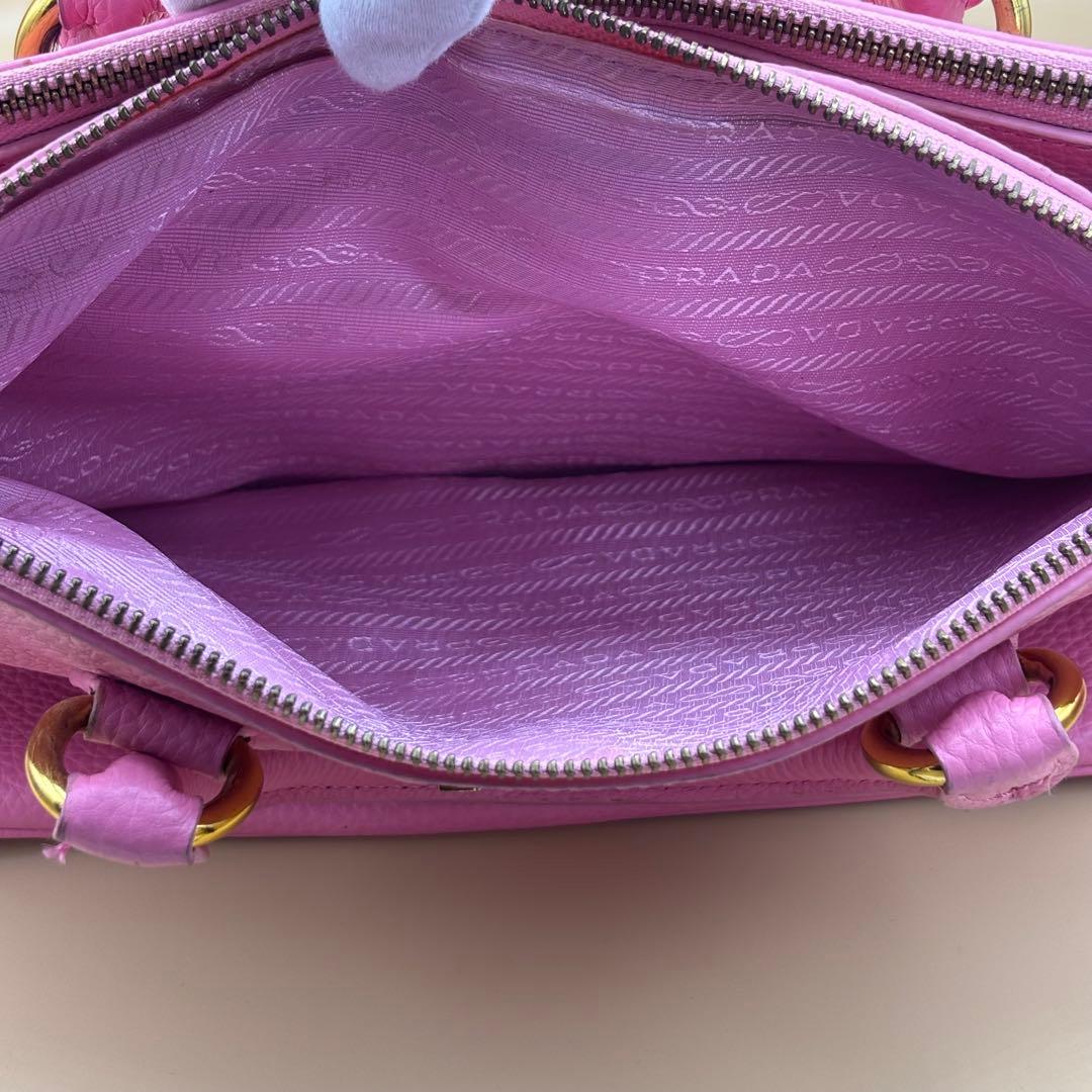 PRADA プラダ レザー ハンド ショルダー バッグ ピンク