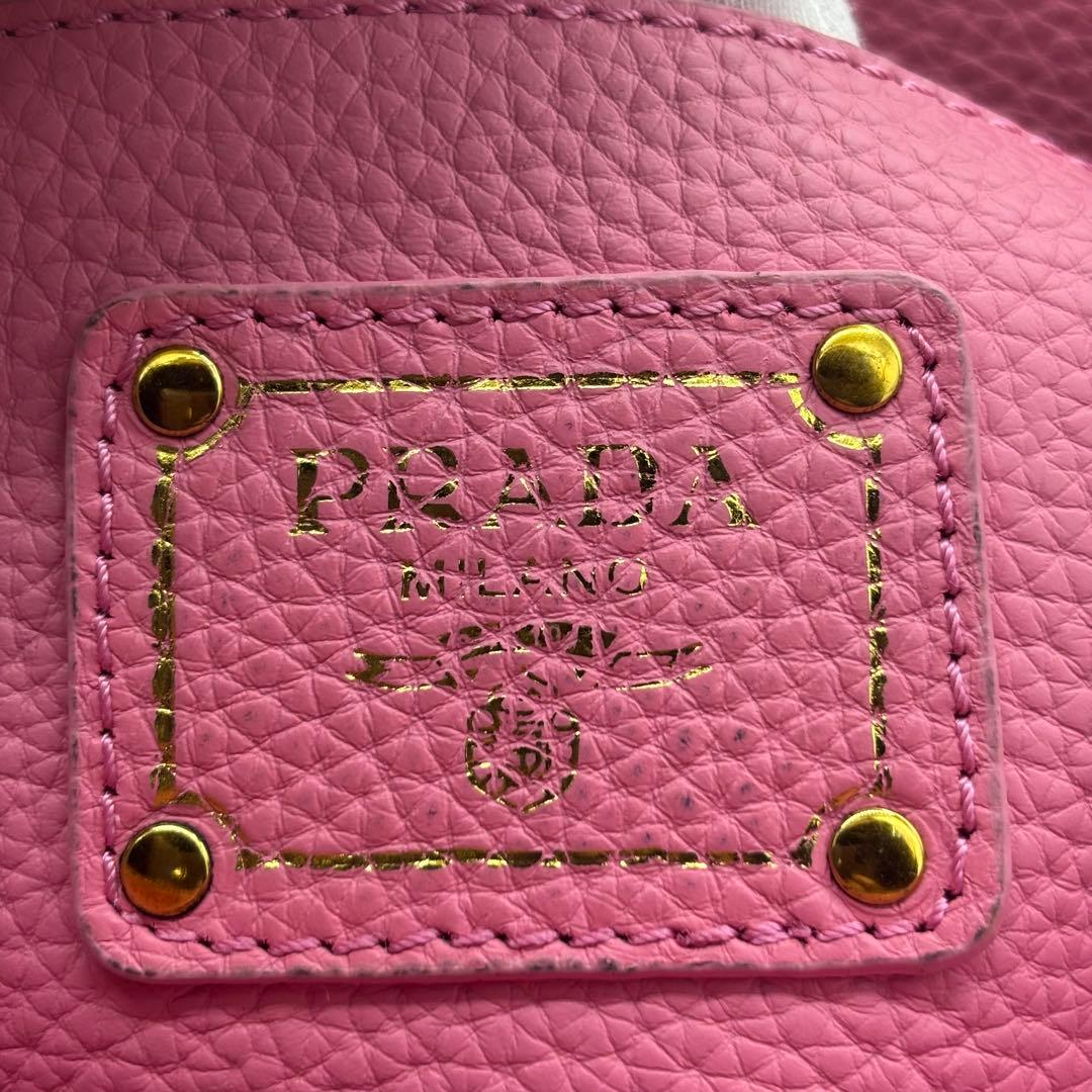 PRADA プラダ レザー ハンド ショルダー バッグ ピンク