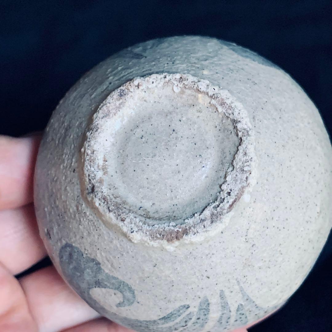 欠けあり 高麗青磁鉄絵唐草紋 花瓶 花器 李朝高麗コレクター放出品