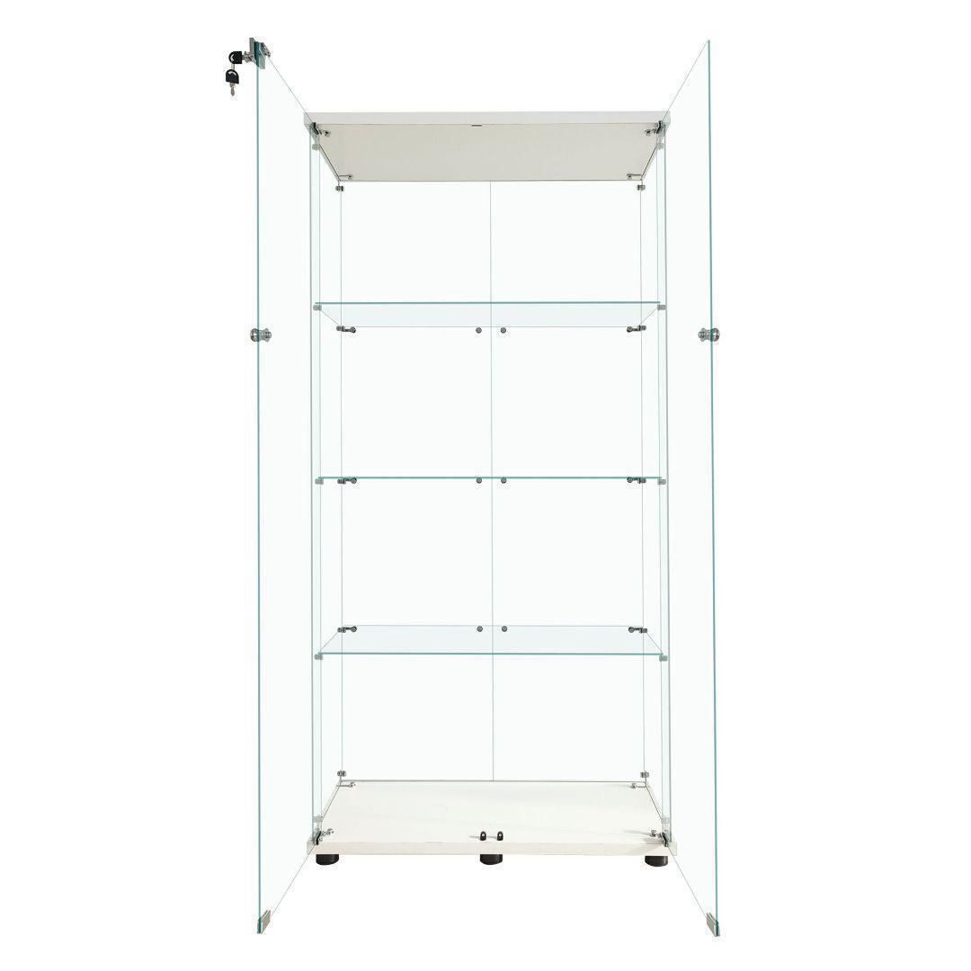 ガラスケース 4段両扉 コレクション フィギュア 棚 ショーケース 白