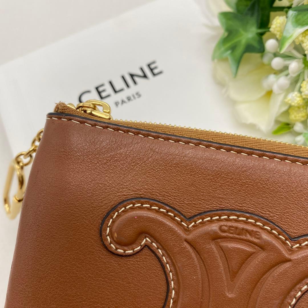 セリーヌ　ケース　キーリング　小銭入れ　ラウンドファスナー　トリオンフ