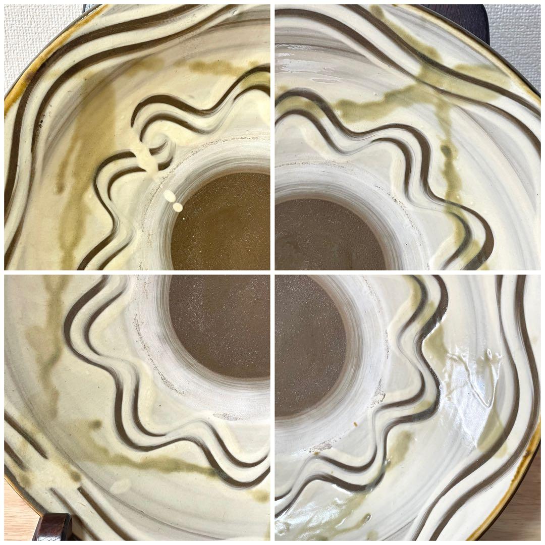 小鹿田焼 刷毛目 尺二寸皿 大皿 銀座たくみ購入品 櫛描き