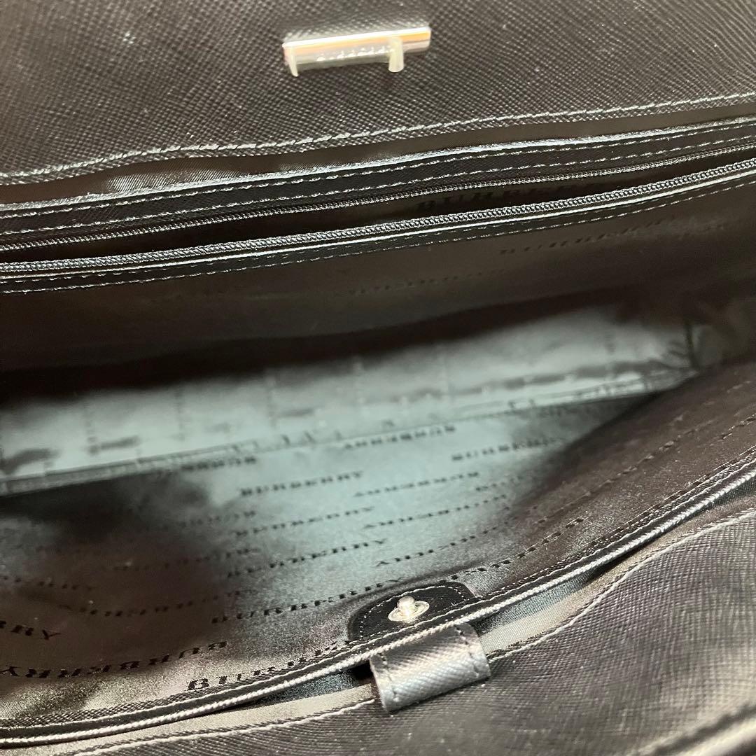 美品✨バーバリー　ブリーフケース　ビジネスバッグ　黒　A4 サフィアーノレザー