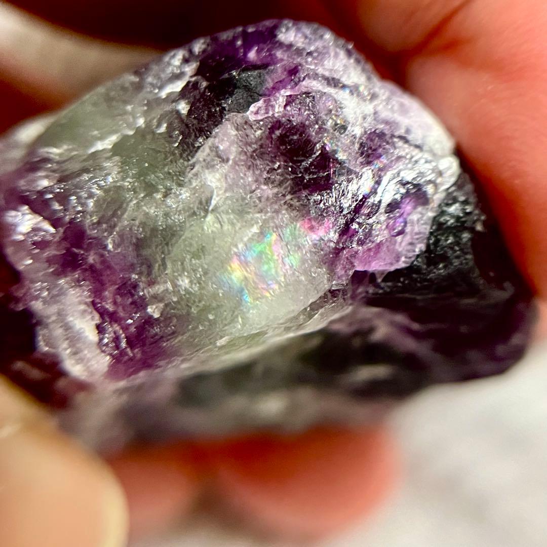 バイカラー シュガー 虹 フローライト 310.35ct 原石 ゾーニング 鉱物