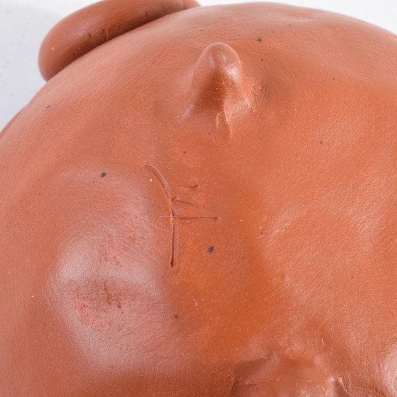 常滑焼 間野弥平作 朱泥 手捻り 小さな茶器揃 共布共箱 V