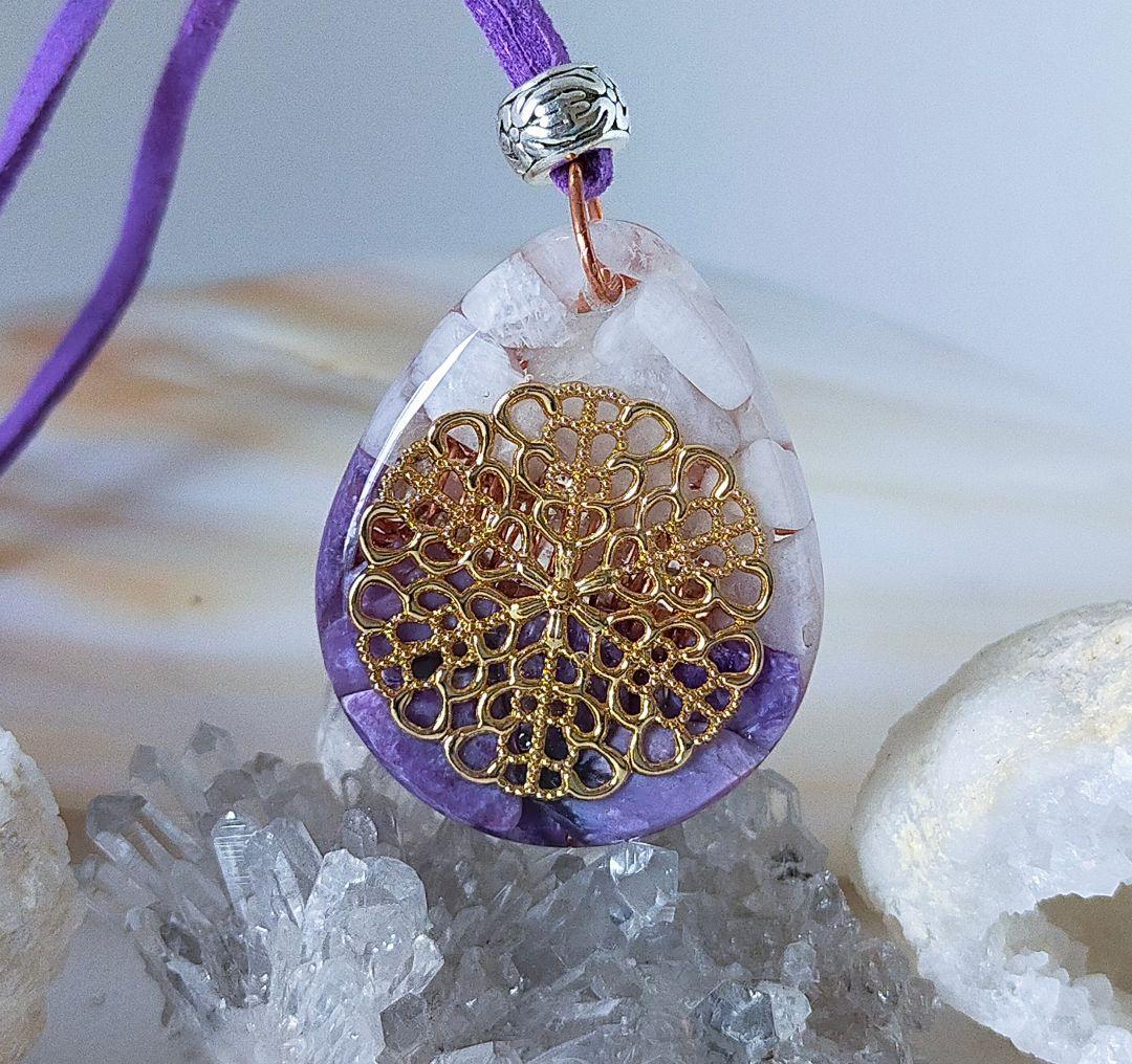 P514 オルゴナイト 天然石 パワーストーン ネックレス ペンダント