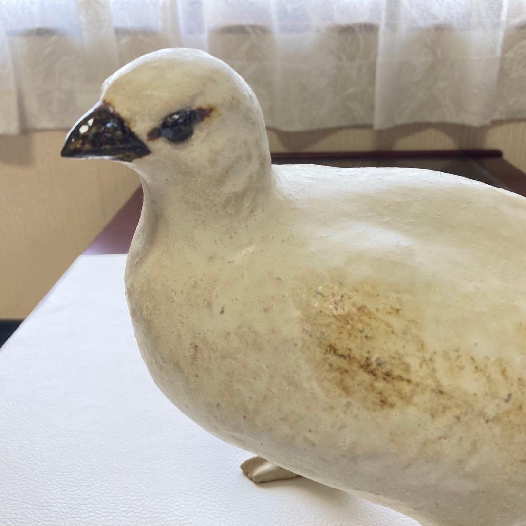 九谷焼 中村梅山 「雷鳥」 陶器 置物 オブジェ 共箱 木箱入り 和風 レトロ