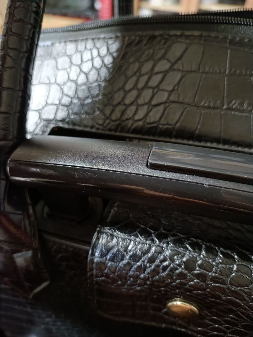 cooco クーコ クロコ型押しキャリーカート アルミハンドル 2way 黒