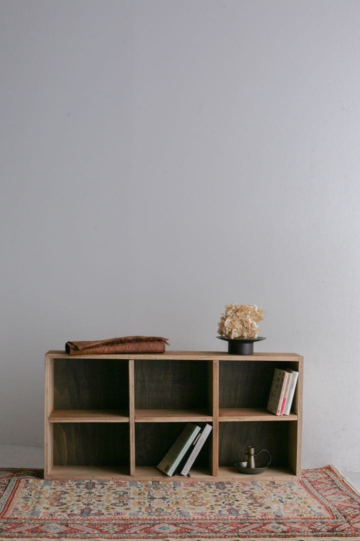 桝目棚 本棚 収納棚 小物入れ 棚 古家具 ヴィンテージ家具 マス目の棚