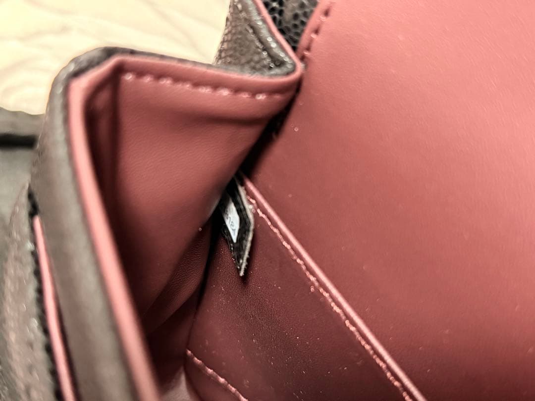 【1日間限定SALE】ノベルティ　 チェーン　フラップバッグ　キャビアスキン