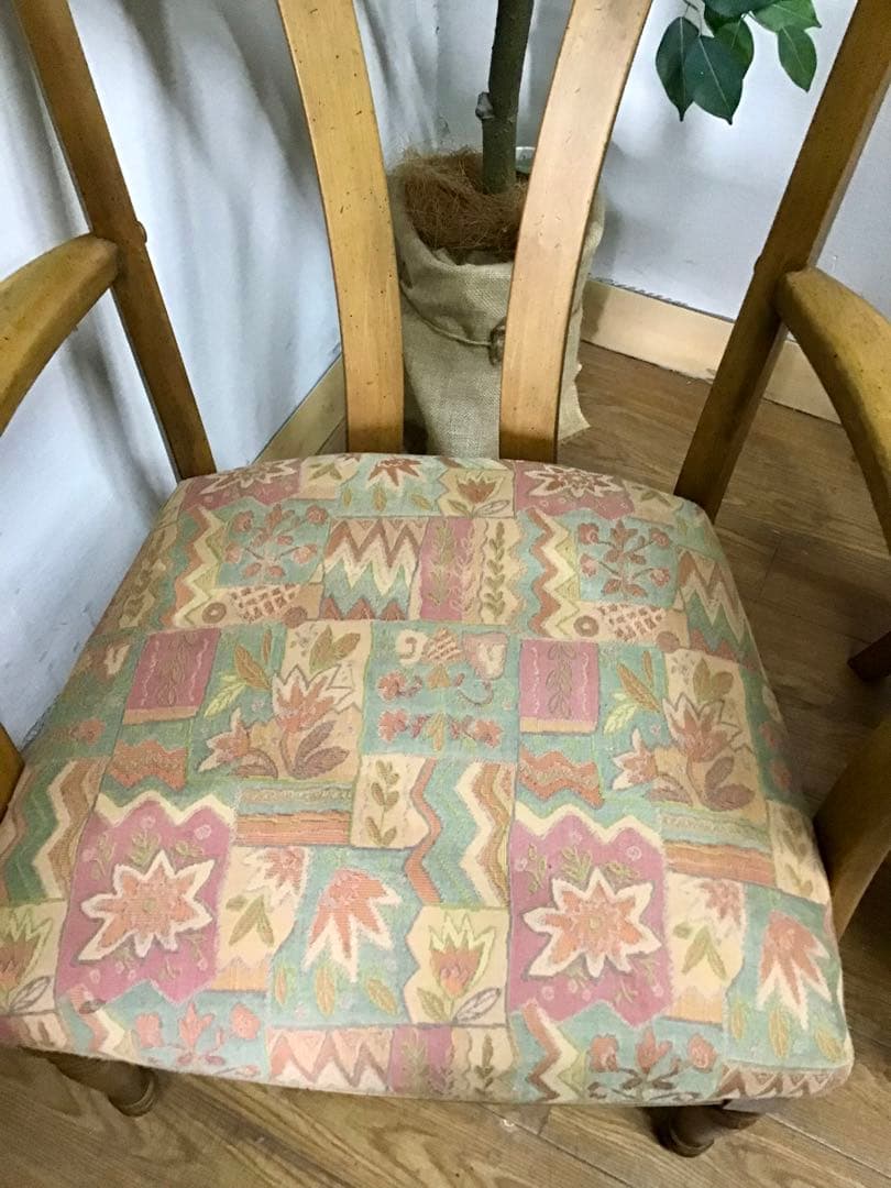 管328☆カリモク☆オールドカリモク☆ダイニングテーブル☆アームチェアー☆5点