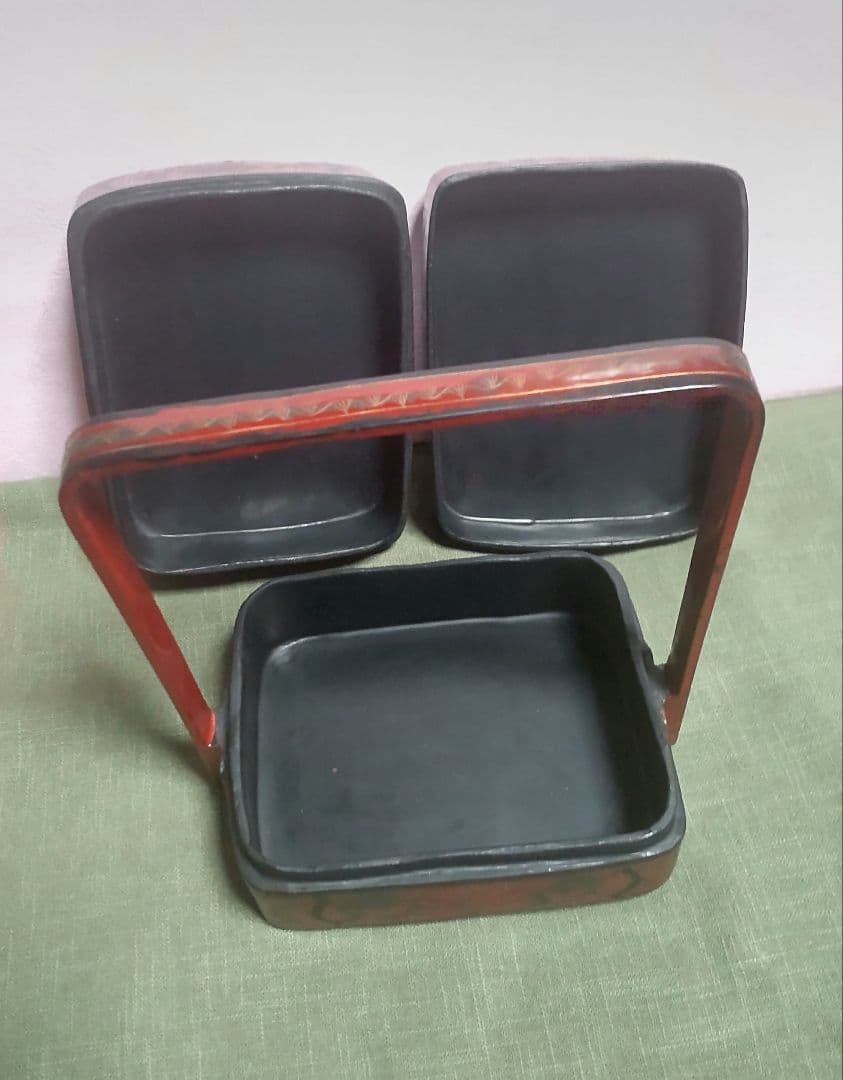 61*Z234)*漆器 重箱 清朝 中国骨董品 茶道具陶芸