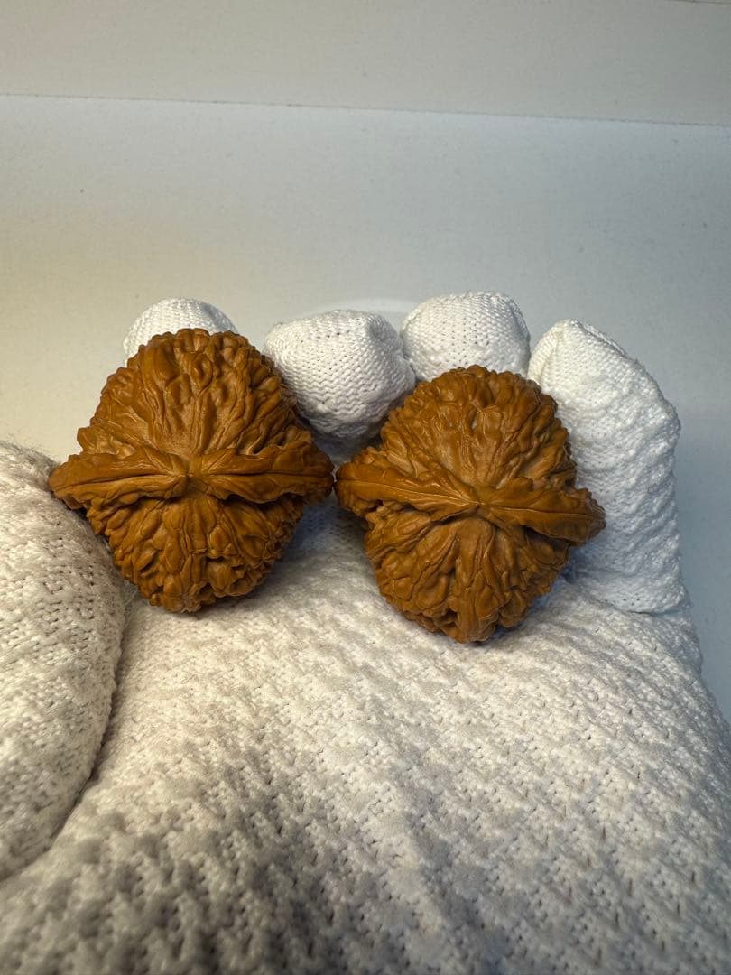 年末セール中！文玩核桃 三角白獅子