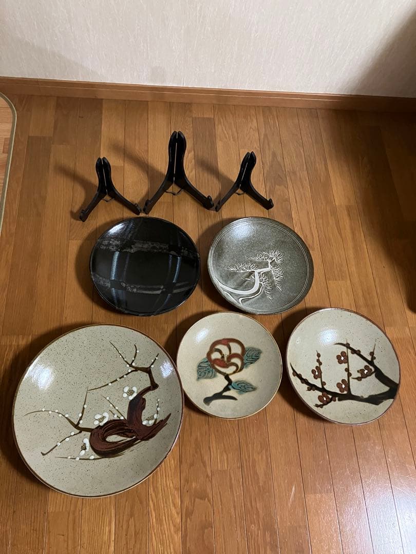 飾り 大皿 5枚 皿立て3個付き