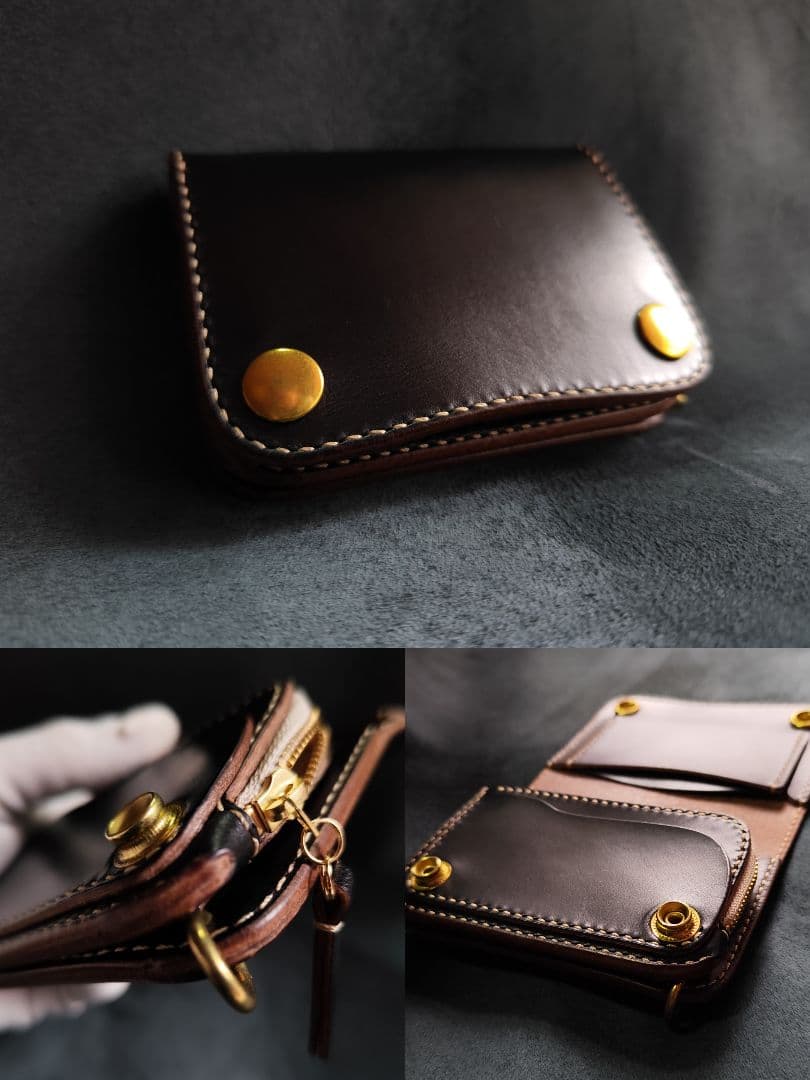 HORWEENクロムエクセル ショートトラッカーウォレット　ブラック　⑮