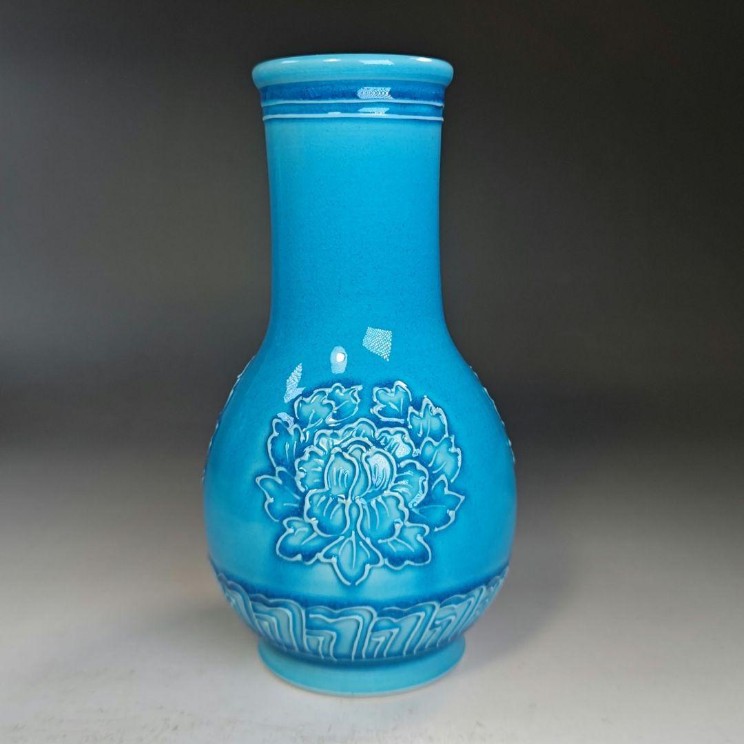 イ846 皆具『叶松谷作』『浅黄交趾 牡丹 皆具 木箱』茶道具 水