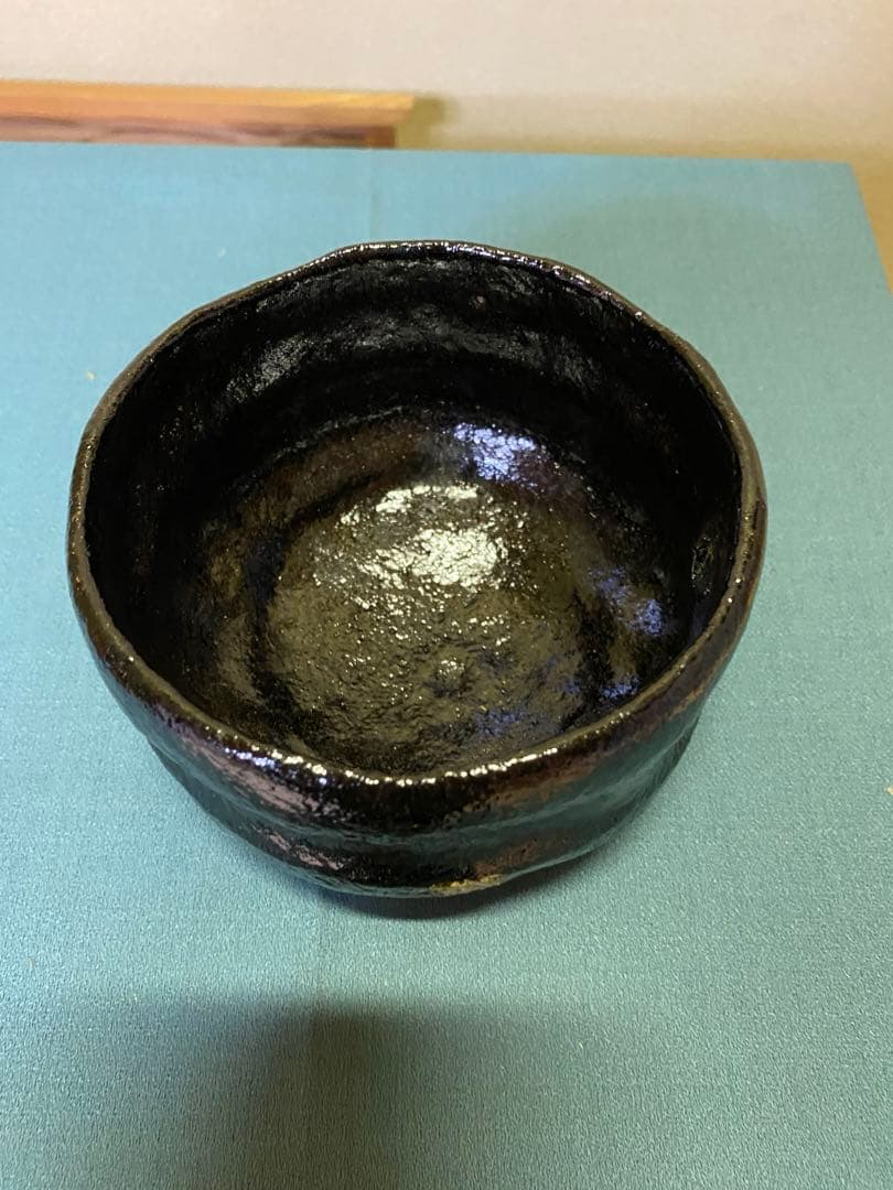 本日限定】茶道具/黒茶碗 小川長楽 『黒 松声』 鵬雲斎書付