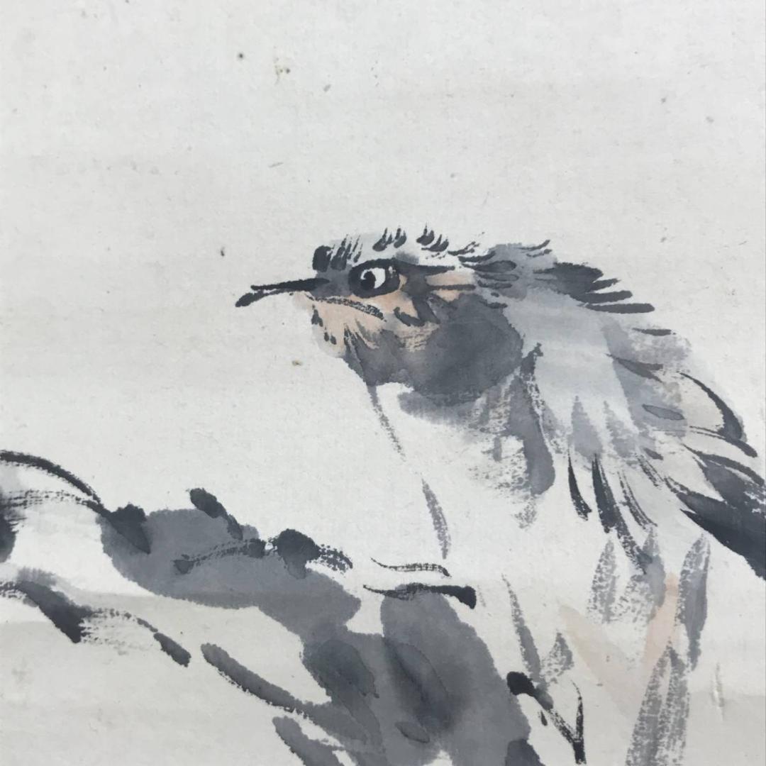 【真作】石井金陵/柘榴に小禽図/花鳥図/小鳥図/掛軸☆宝船☆AD-451