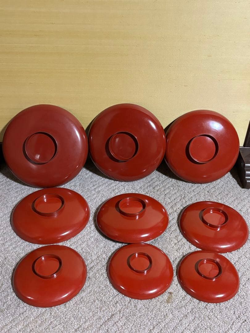 明治時代 金蒔絵 朱塗 祝議用 大盃 金彩絵図 漆器 骨董品 蔵出し