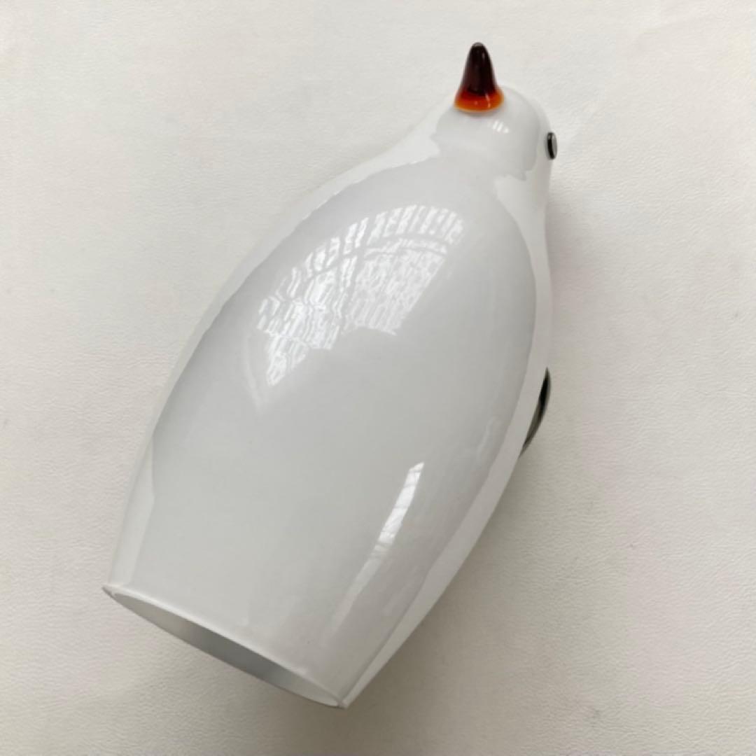 岩津ガラス ペンギン 置物 オブジェ ランプシェード スタンド 工芸品