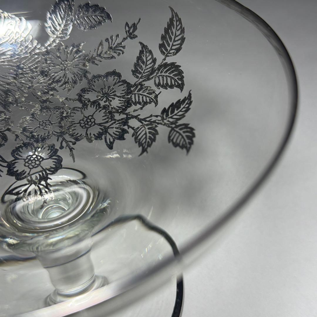 ◇シルバーオーバーレイ シャンパングラス 径14cm 1930〜1940年代