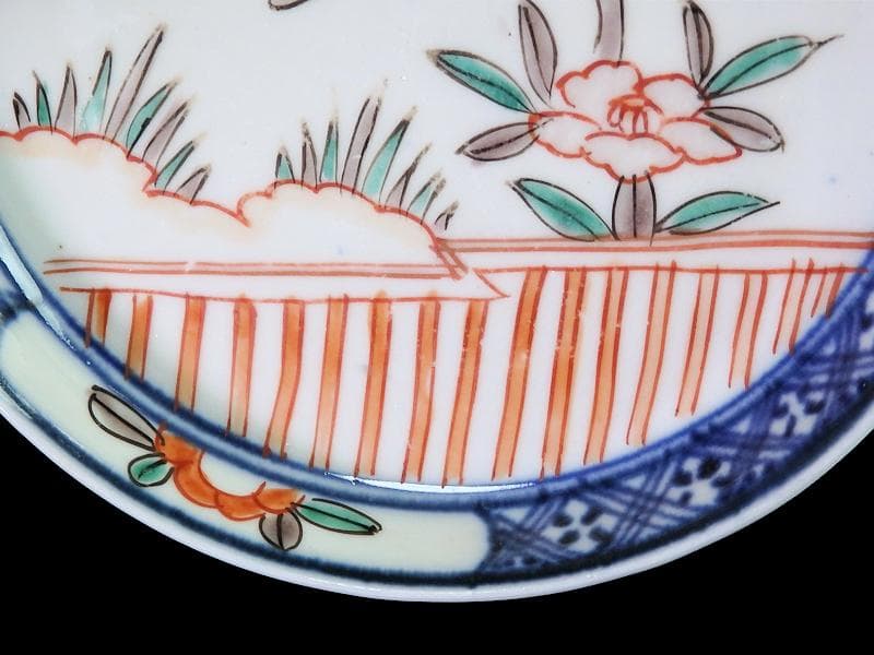 古伊万里 色絵 垣根に椿の図 4寸皿 5枚 F018AS-fbrn - メルカリ