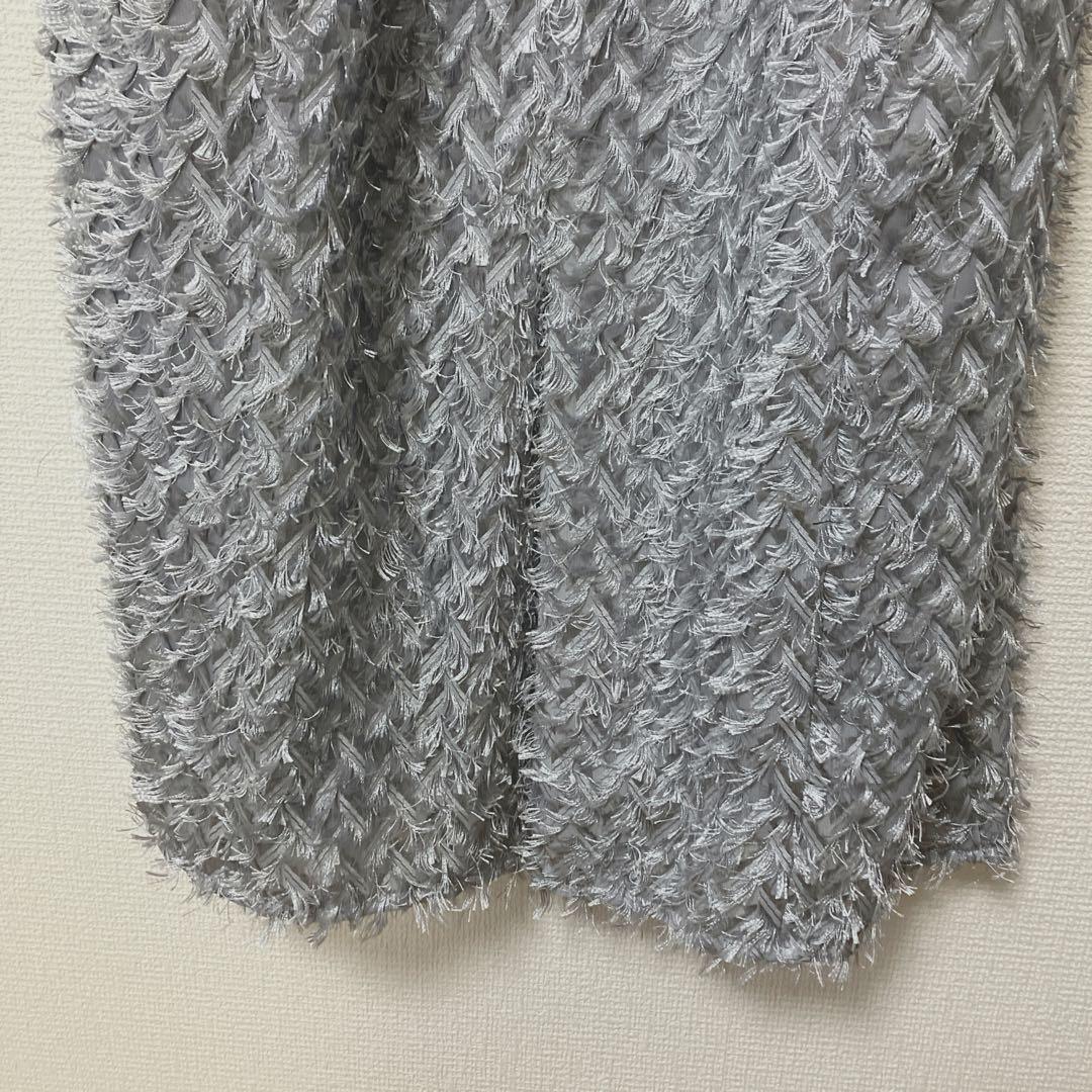 新品　美品　人気　ドリードール　デザインスリーブシャギードレス L グレー