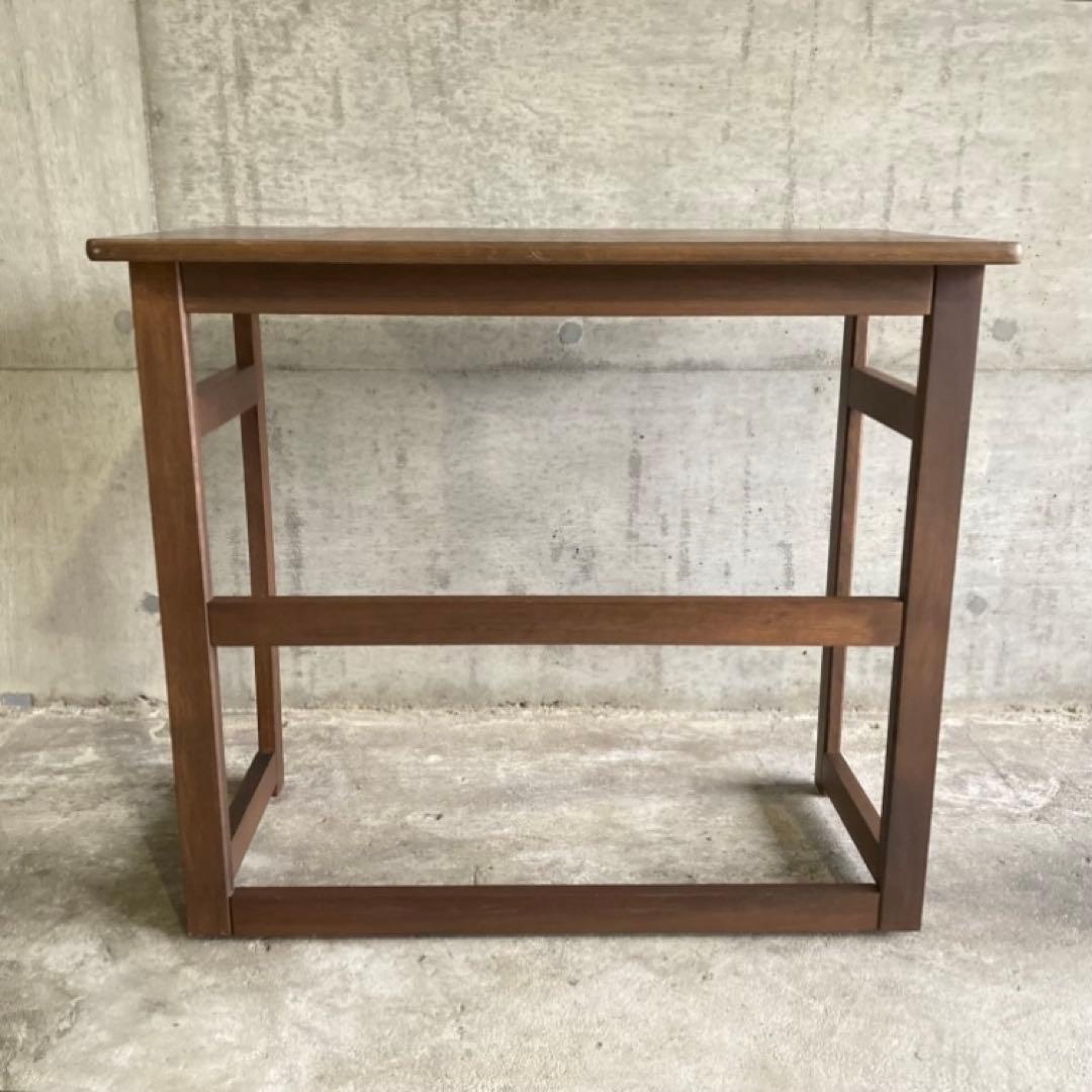 レトロな味のある机 テーブル デスク 作業台 勉強机 折り畳み 角型 木製