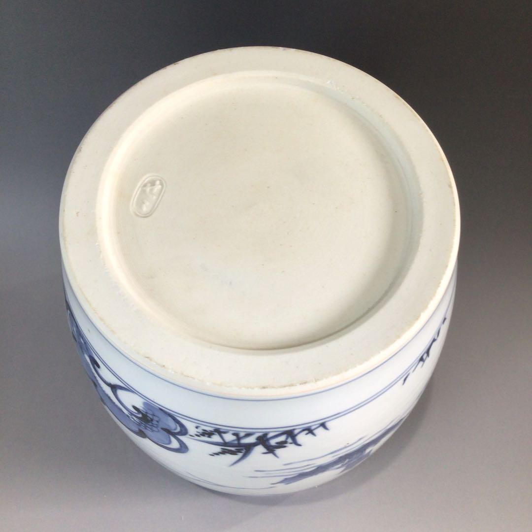 P625 水指 『膳所焼』『淡海ぜぜ 陽炎園造』『染付雲堂文』