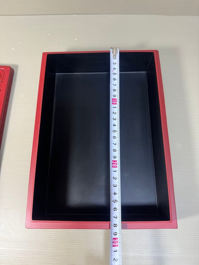 2266  昭和レトロ 仙台堆朱 漆塗り 筆箱 文箱 小物入れ 未使用