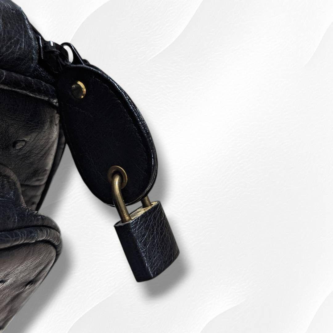 JRA認定・希少】オーストリッチ キャリーケース 高級レザー 黒 ビジネス