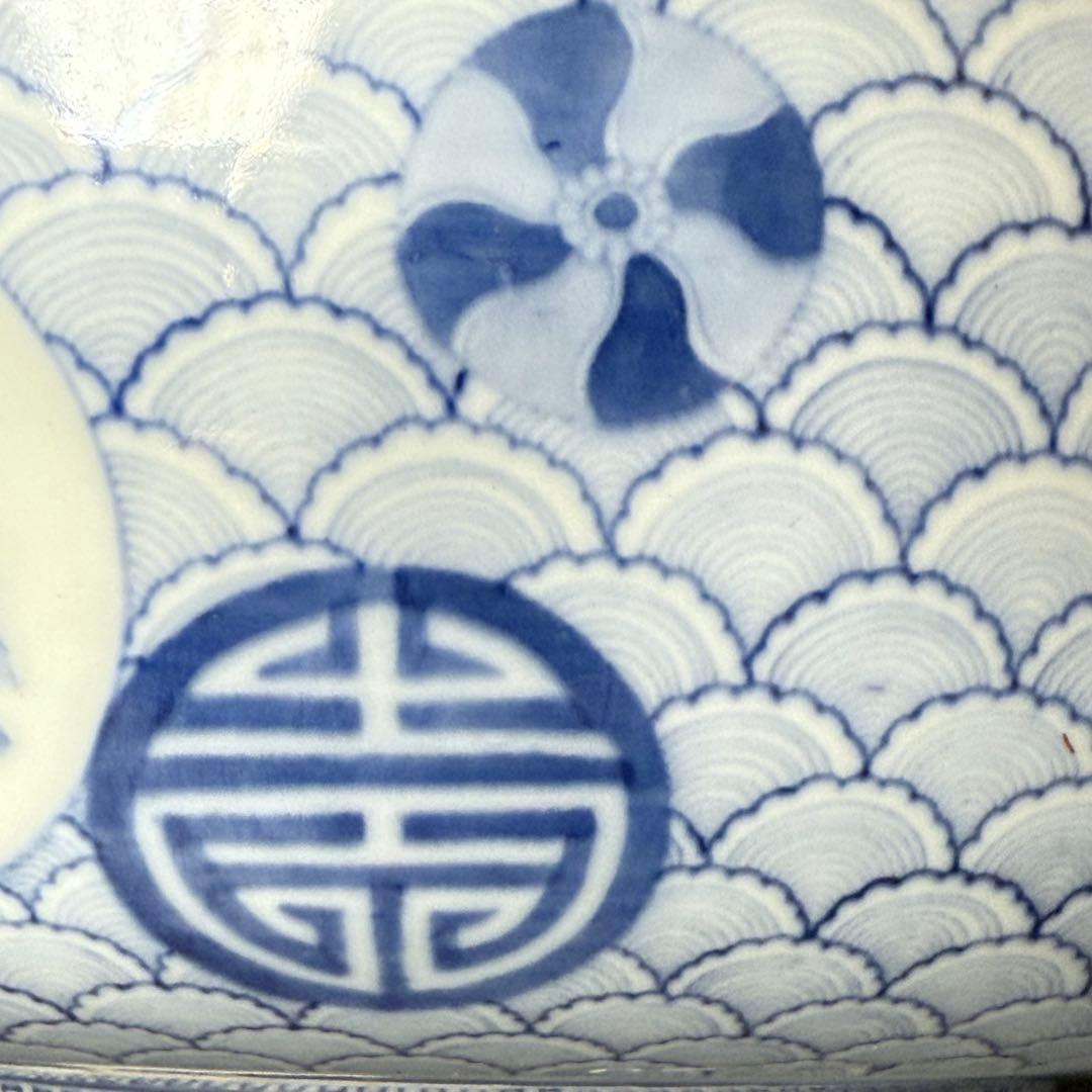 明治〜大正期　幻の窯　蔵春亭久富製磁所　染錦鶴亀文大鉢　超絶細密絵付　博物館級