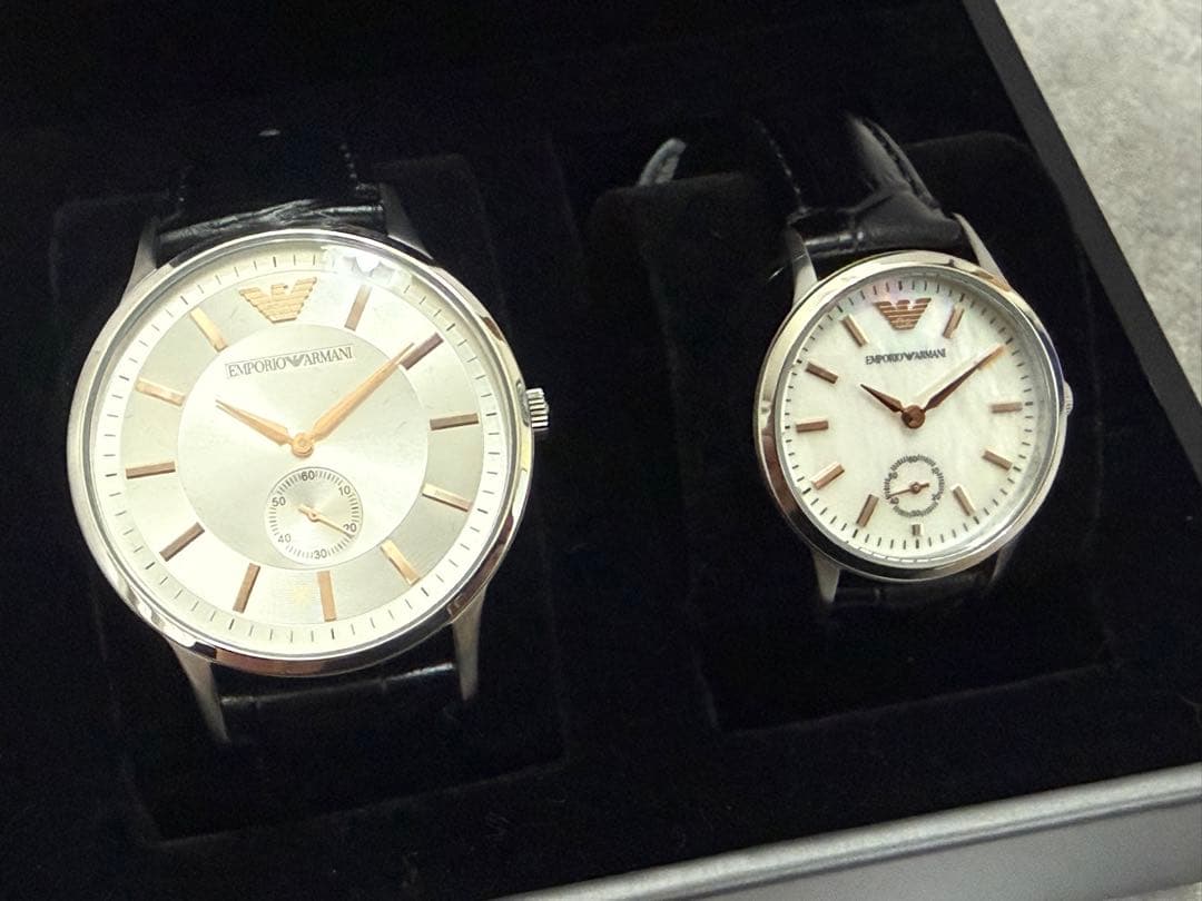 腕時計 ペア エンポリオアルマーニ AR-9113L AR-9113M シェル
