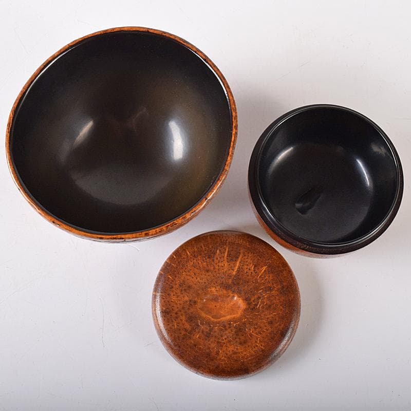 茶道具 中川竹仙作 竹根 持ち手付 抹茶器 茶碗など 六点一式 J R8300B