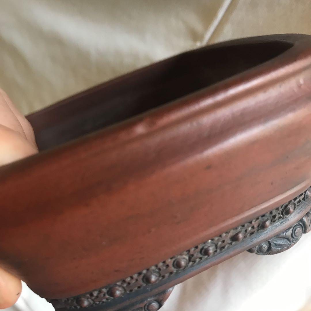 盆栽鉢 希少絶品常滑 泥珠窯正文 紫泥上紐下帯鋲