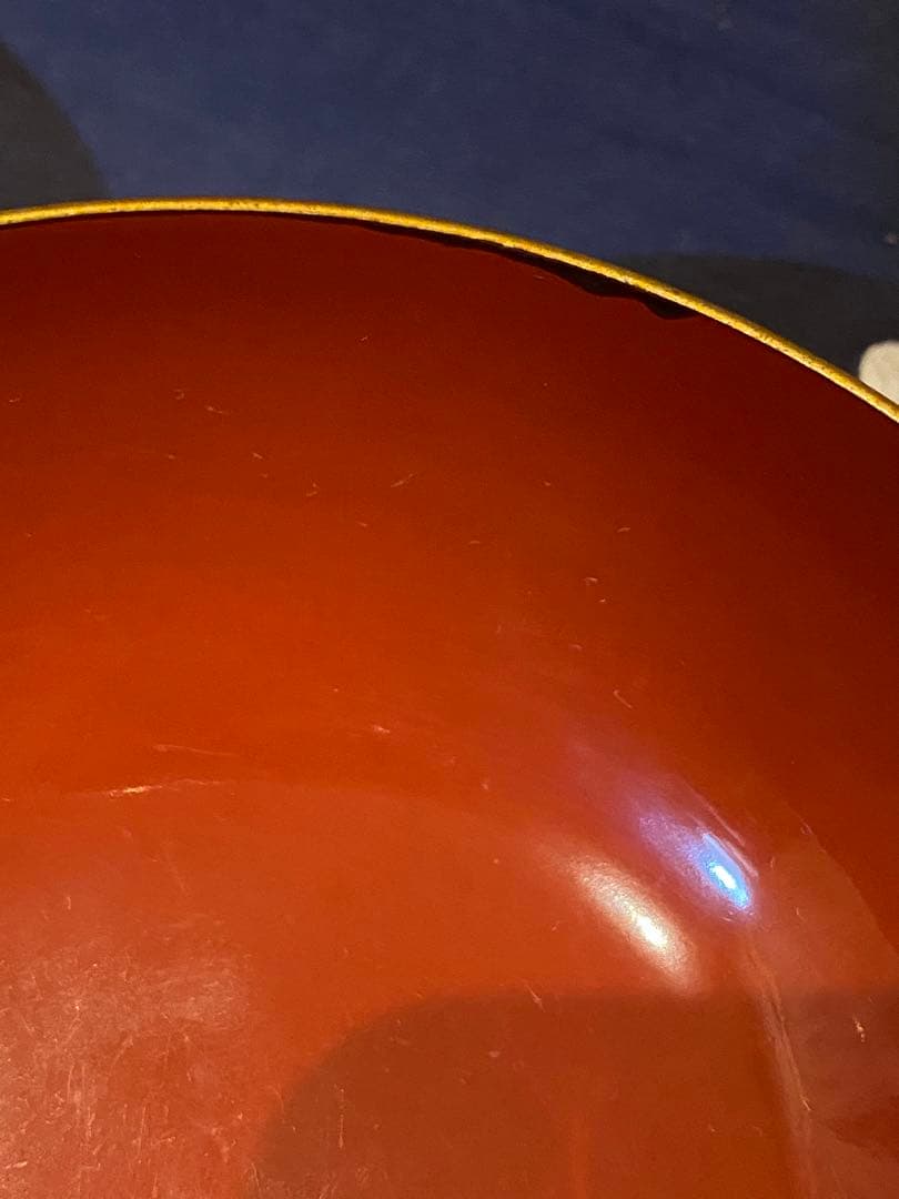 時代物骨董　木製漆器吸物椀七客　蒔絵・黒内朱　源氏物語　松風・葵の上　7客組