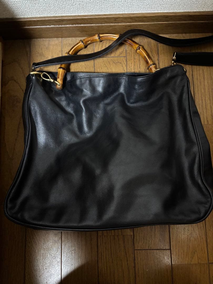 GUCCI 2way バンブー ショルダーバッグ ブラック