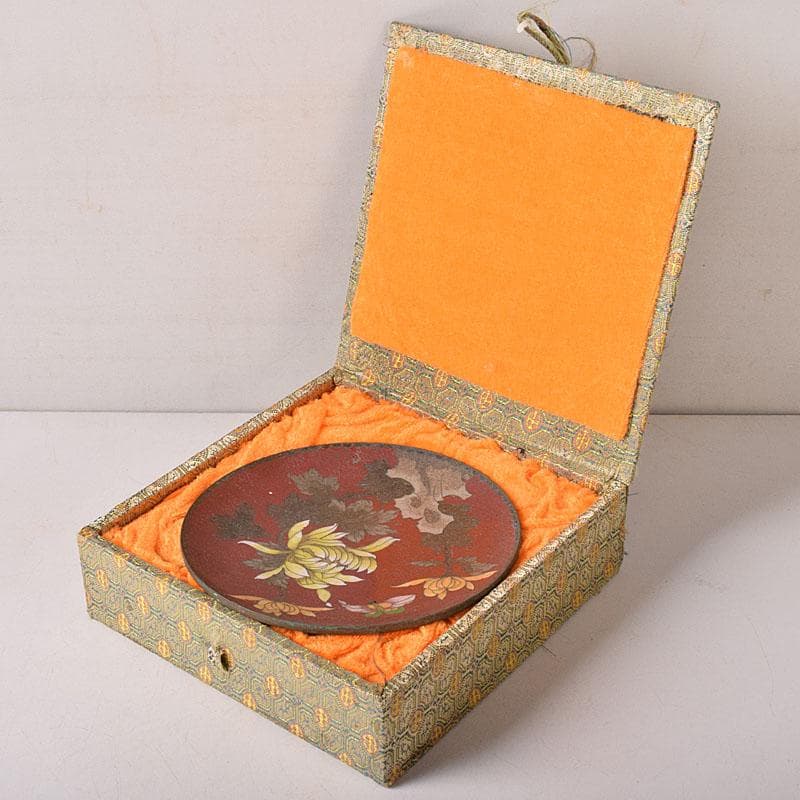 中国 古七宝琺瑯彩 花蝶文盤 皿 V R8772 上海 香港