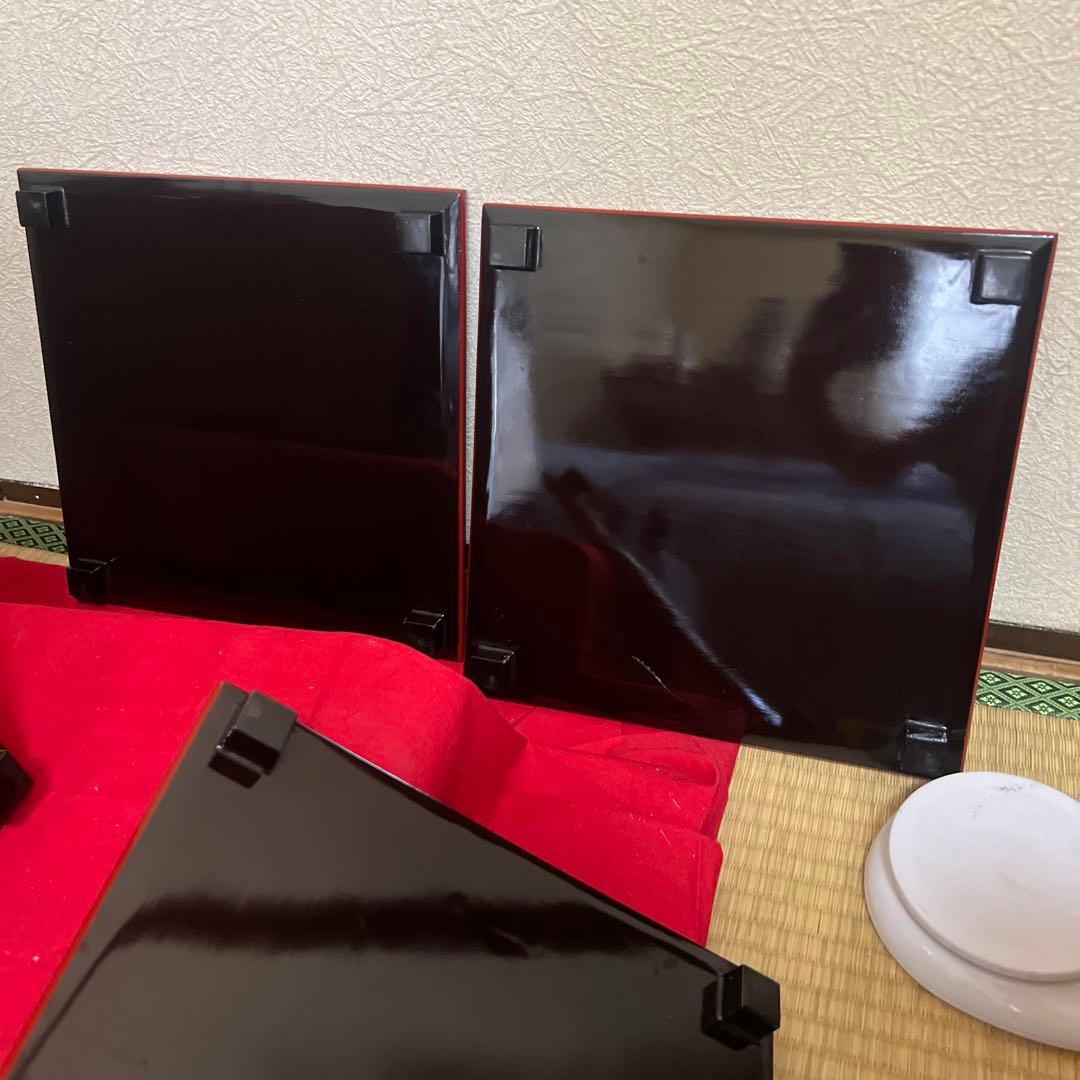 逸品！　レア！　東京美術倶楽部本郷家所蔵　蒔絵本塗お盆五客　時代保管箱