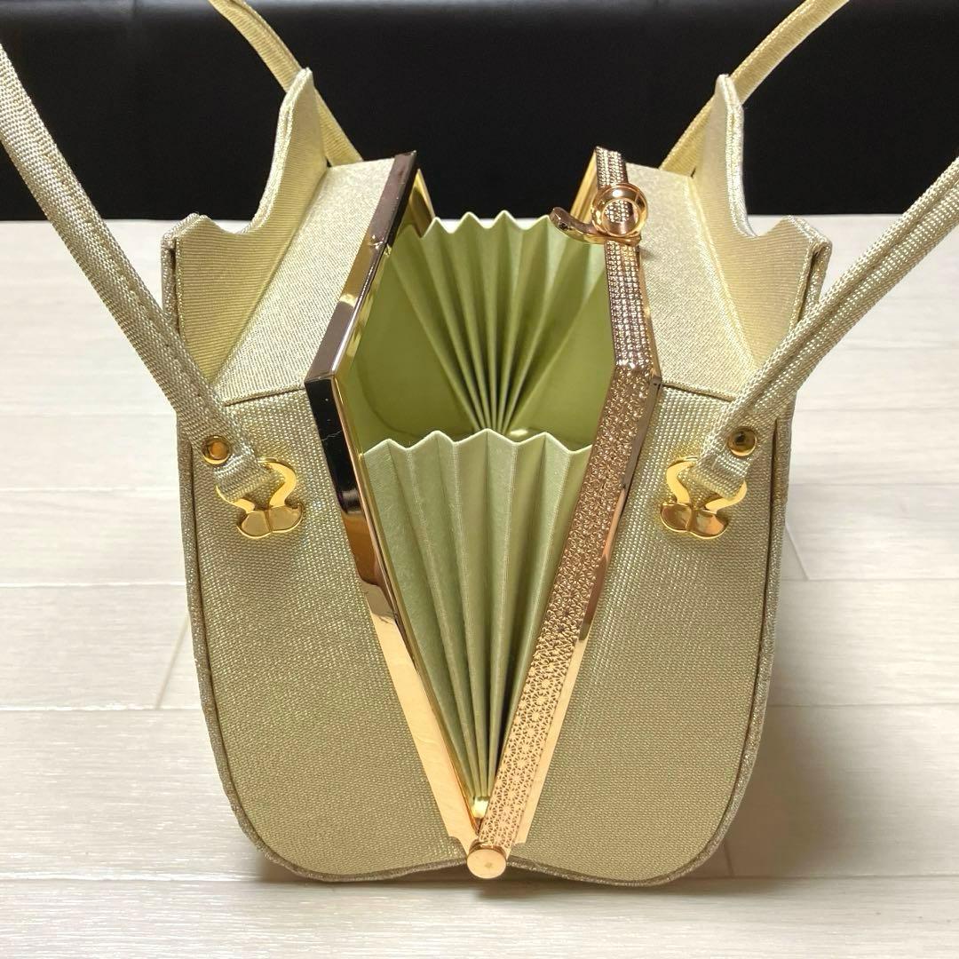 《未使用》和装バッグ　ハンドバッグ　帯地　ゴールド