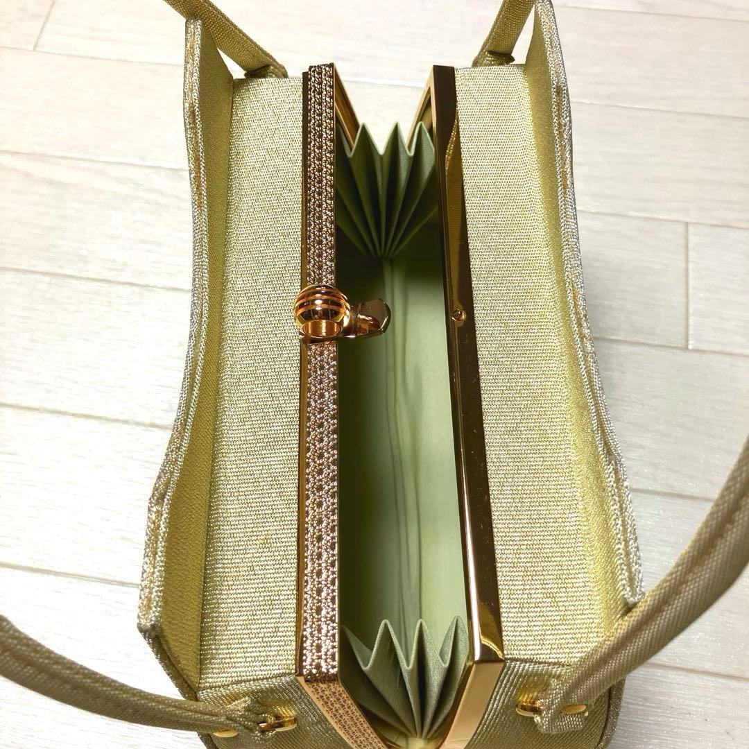 《未使用》和装バッグ　ハンドバッグ　帯地　ゴールド
