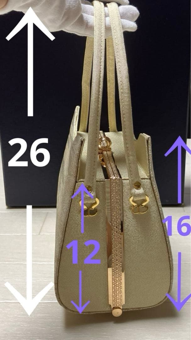 《未使用》和装バッグ　ハンドバッグ　帯地　ゴールド