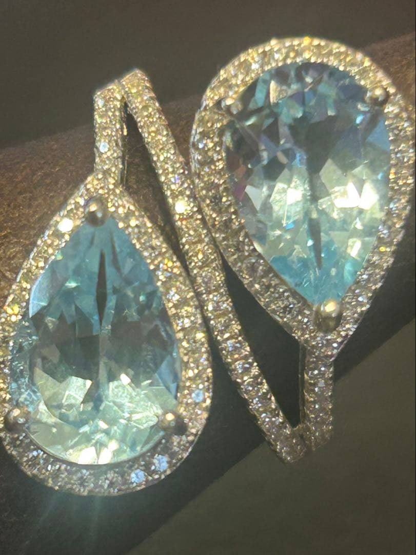 ハートちゃん❣️天然ブルートパーズデザインリング16 18号