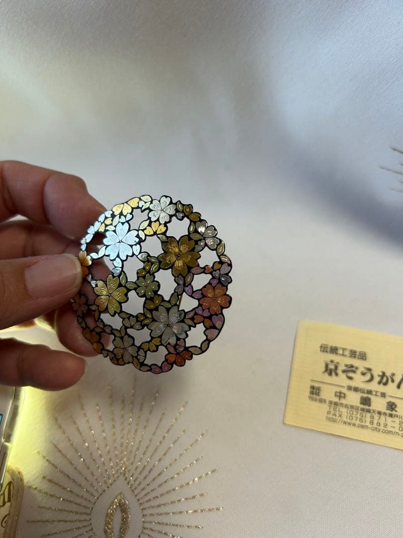 京ぞうがん 桜のブローチ・ペンダントトップ2WAY 中嶋象嵌