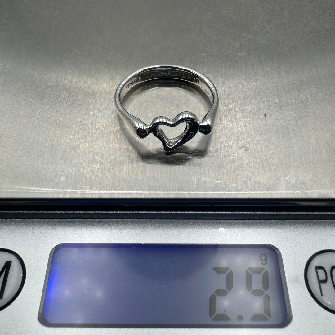 らいち【TIFFANY&Co】鏡面仕上げ　オープンハート リング　14号