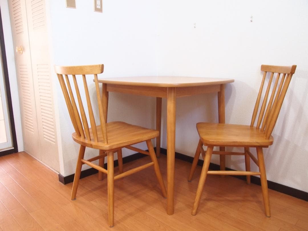 【美品】タンスのゲン 2人用 ダイニングテーブル/WRT38テーブル ウッド家具