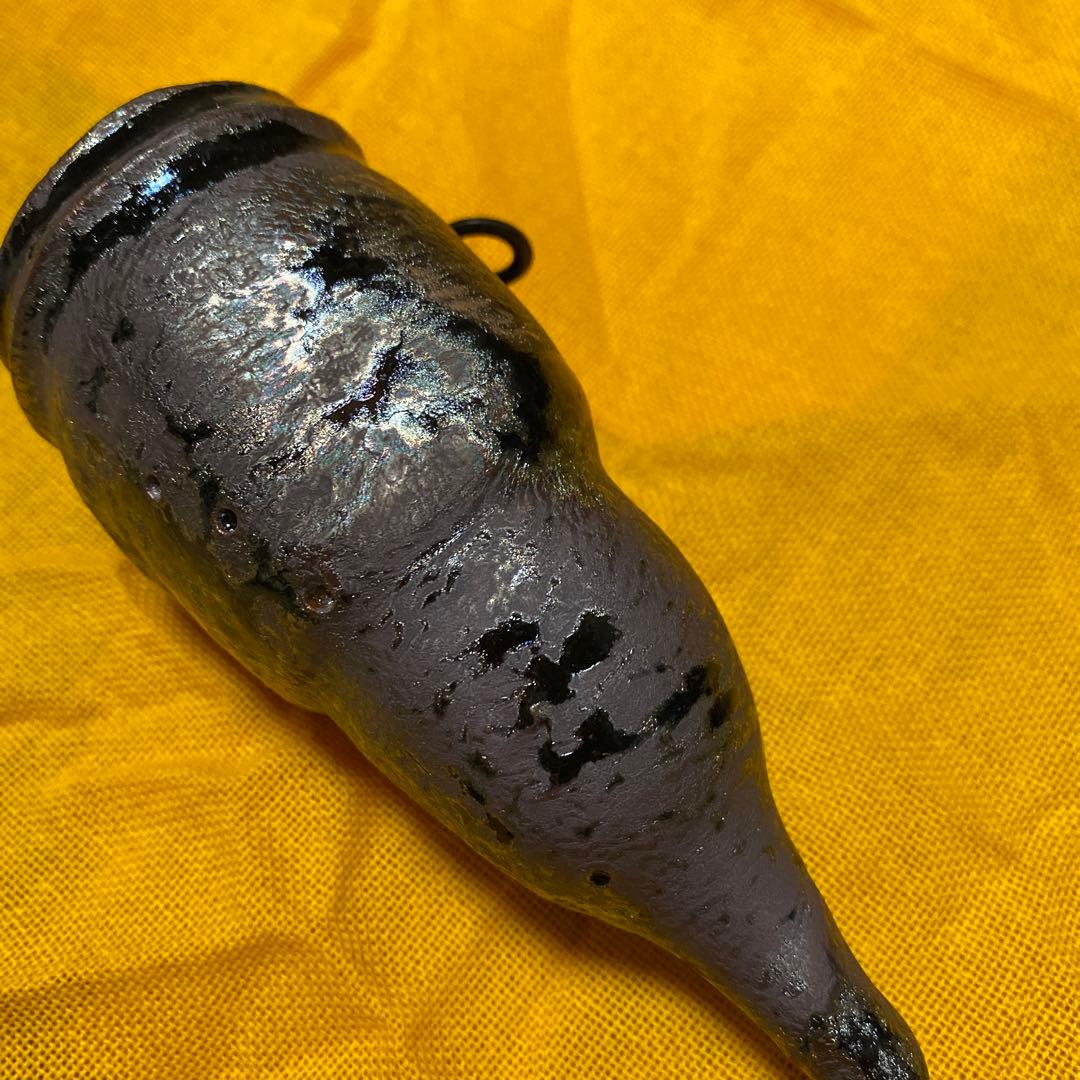 鐡釉　掛花入　佐々木禅　作