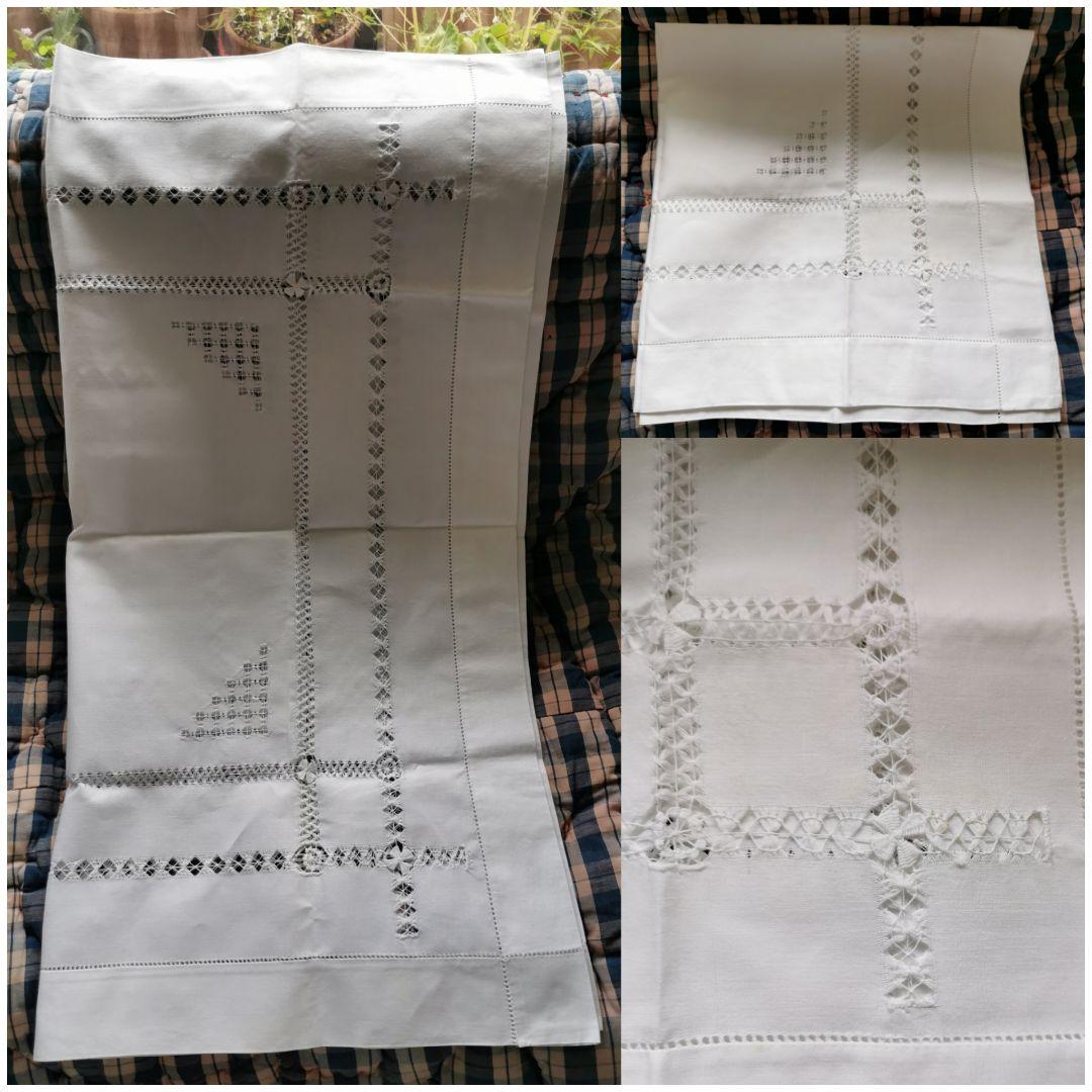 アンティークイギリス ホワイトニードルワークsabaレース梯子刺繍