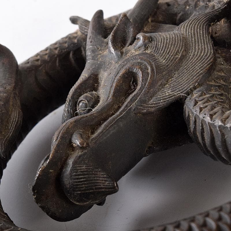 中国　古銅　龍　紙鎮　墨床　蓋置　置物　T　R8206