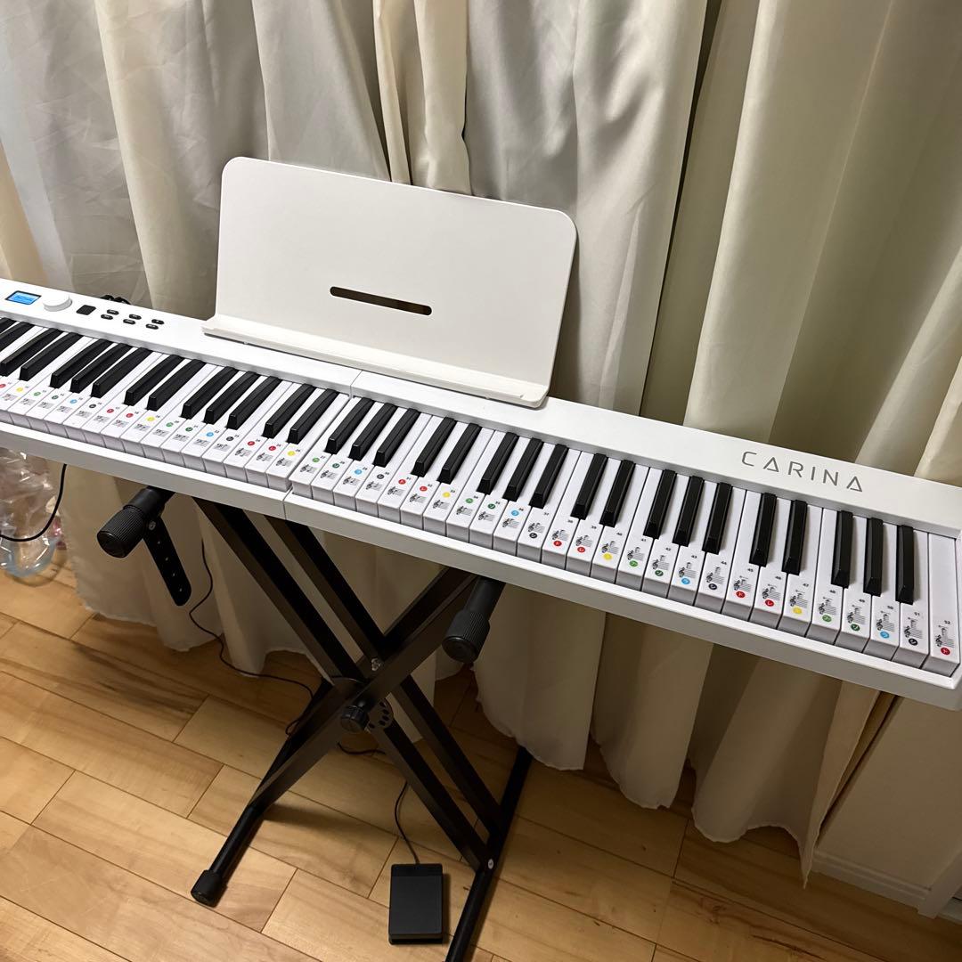 スタンド付きCARINA折りたたみ88鍵盤電子ピアノ 楽天市場】【グレー新発売！】電子ピアノ 88鍵盤 スタンド 椅子セット